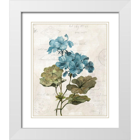 Linen Geranium White Modern Wood Framed Art Print with Double Matting by Robinson, Carol