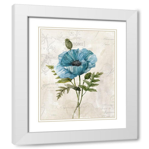 Linen Poppy White Modern Wood Framed Art Print with Double Matting by Robinson, Carol