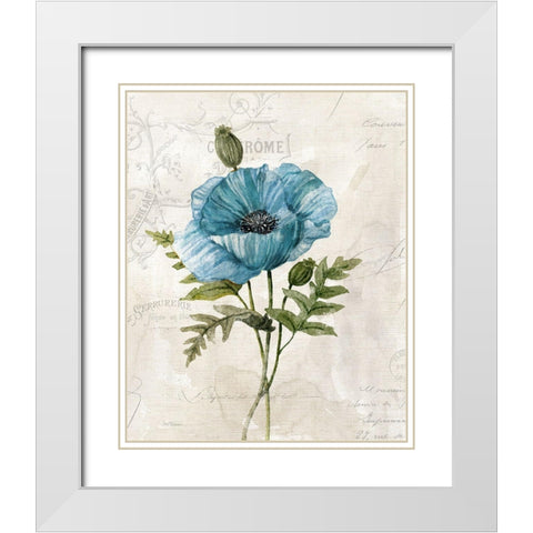 Linen Poppy White Modern Wood Framed Art Print with Double Matting by Robinson, Carol