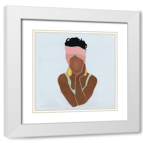 Beauty All That II White Modern Wood Framed Art Print with Double Matting by Tava Studios