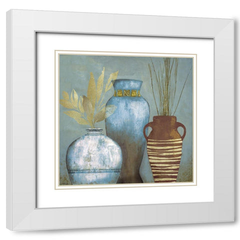 Portofino I White Modern Wood Framed Art Print with Double Matting by Tava Studios