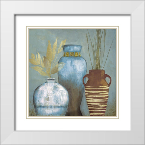 Portofino I White Modern Wood Framed Art Print with Double Matting by Tava Studios