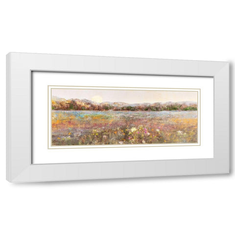 Meadow Sunrise White Modern Wood Framed Art Print with Double Matting by Swatland, Sally