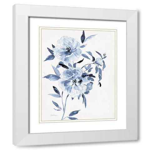 Inky Chickory Botanical I White Modern Wood Framed Art Print with Double Matting by Robinson, Carol