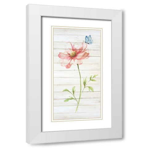 Soft Botanical II White Modern Wood Framed Art Print with Double Matting by Nan