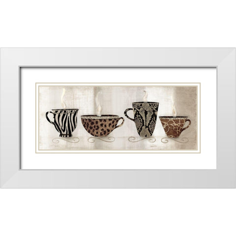 Coffee Skins I White Modern Wood Framed Art Print with Double Matting by Tava Studios