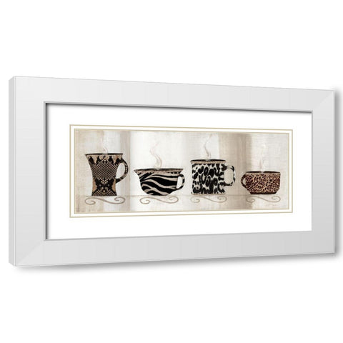 Coffee Skins II White Modern Wood Framed Art Print with Double Matting by Tava Studios