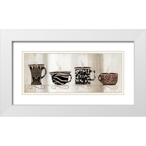 Coffee Skins II White Modern Wood Framed Art Print with Double Matting by Tava Studios