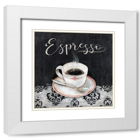 Specialty Espresso White Modern Wood Framed Art Print with Double Matting by Tava Studios