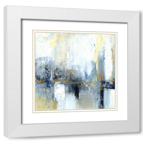 Sweeping City I White Modern Wood Framed Art Print with Double Matting by Tava Studios
