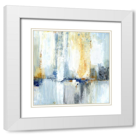 Sweeping City II White Modern Wood Framed Art Print with Double Matting by Tava Studios