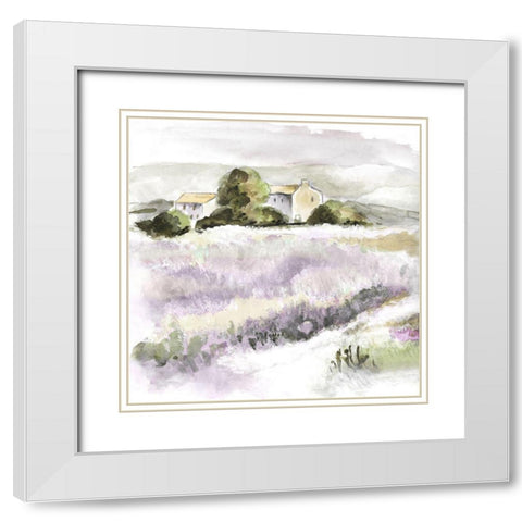 Elegant Lavender II White Modern Wood Framed Art Print with Double Matting by Tava Studios