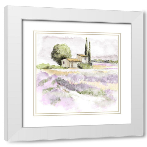 Elegant Lavender III White Modern Wood Framed Art Print with Double Matting by Tava Studios