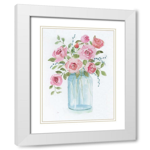 Adorable I White Modern Wood Framed Art Print with Double Matting by Nan