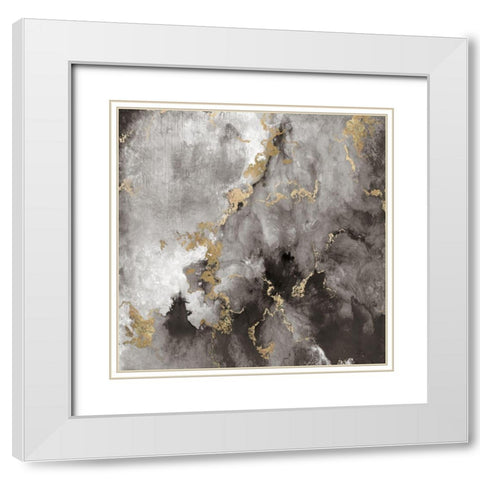 Edge of Gold White Modern Wood Framed Art Print with Double Matting by Tava Studios