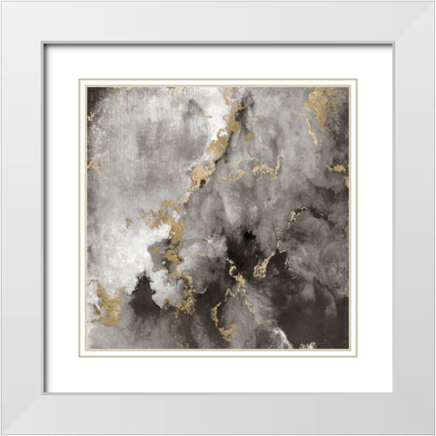 Edge of Gold White Modern Wood Framed Art Print with Double Matting by Tava Studios