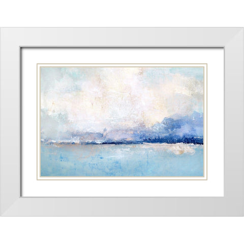Symphony Bay White Modern Wood Framed Art Print with Double Matting by Tava Studios