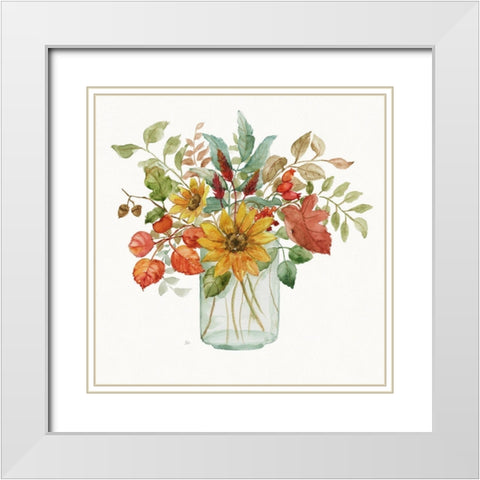 Autumn Fresh I White Modern Wood Framed Art Print with Double Matting by Nan