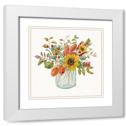 Autumn Fresh II White Modern Wood Framed Art Print with Double Matting by Nan