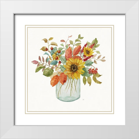 Autumn Fresh II White Modern Wood Framed Art Print with Double Matting by Nan