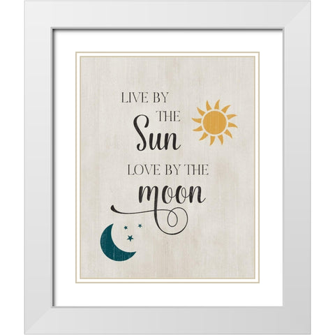 Sun and Moon White Modern Wood Framed Art Print with Double Matting by CAD Designs