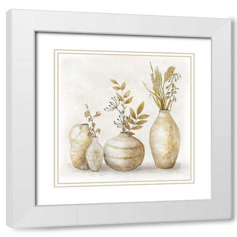Summer Meadow Picks White Modern Wood Framed Art Print with Double Matting by Tava Studios