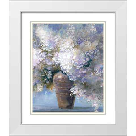 Lavender Explosion Revisited White Modern Wood Framed Art Print with Double Matting by Ichikawa, Yumiko