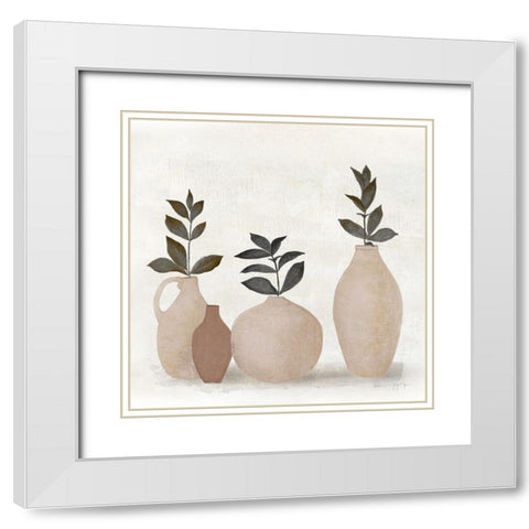 Tuscan Still Life White Modern Wood Framed Art Print with Double Matting by Tava Studios