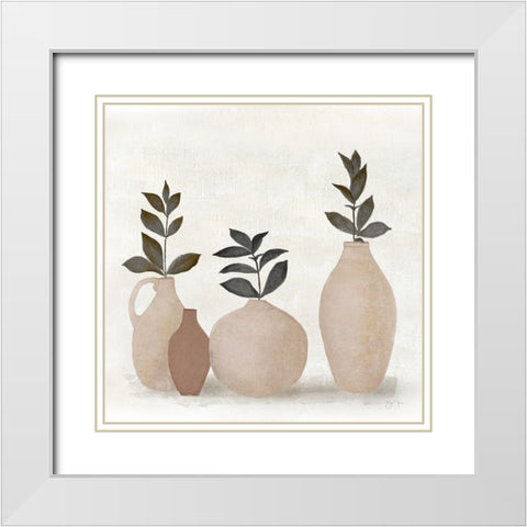 Tuscan Still Life White Modern Wood Framed Art Print with Double Matting by Tava Studios