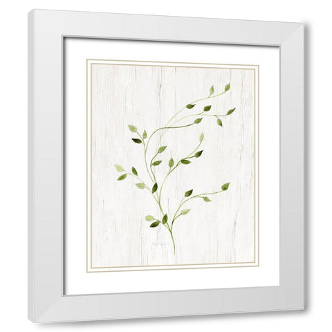 Windblown Leaves I White Modern Wood Framed Art Print with Double Matting by Tava Studios