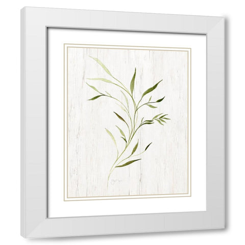 Windblown Leaves II White Modern Wood Framed Art Print with Double Matting by Tava Studios