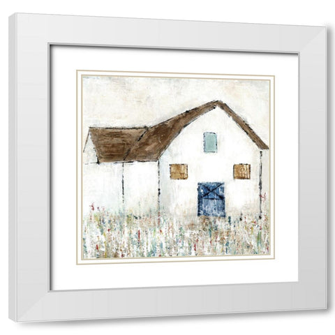 Country Barn I White Modern Wood Framed Art Print with Double Matting by Tava Studios