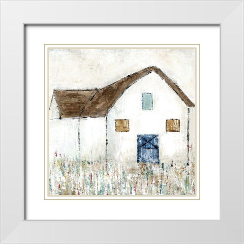 Country Barn I White Modern Wood Framed Art Print with Double Matting by Tava Studios