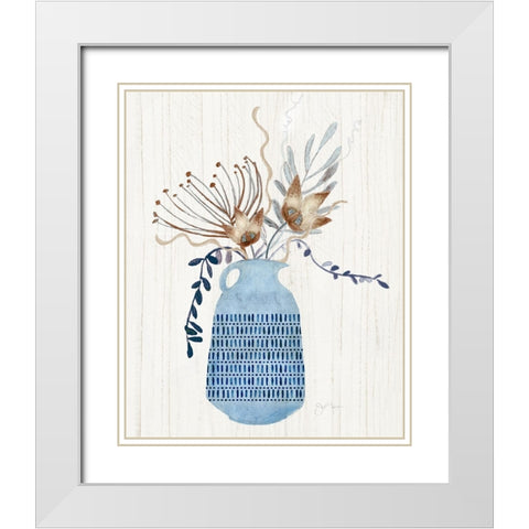 Boho Arrangement I White Modern Wood Framed Art Print with Double Matting by Tava Studios