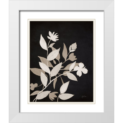 Midnight Silhouette I White Modern Wood Framed Art Print with Double Matting by Tava Studios