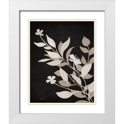 Midnight Silhouette II White Modern Wood Framed Art Print with Double Matting by Tava Studios