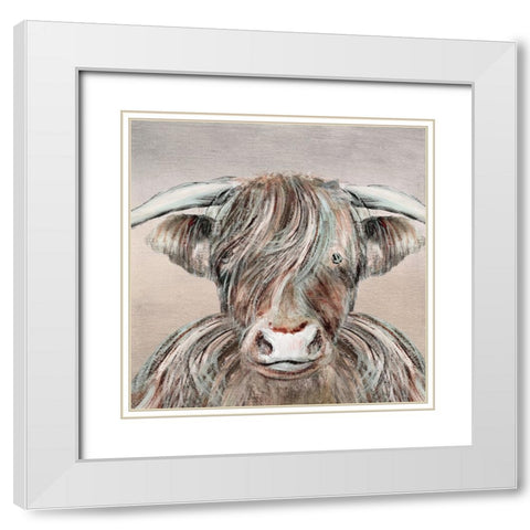 Spice Pasture White Modern Wood Framed Art Print with Double Matting by Tava Studios