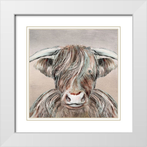 Spice Pasture White Modern Wood Framed Art Print with Double Matting by Tava Studios