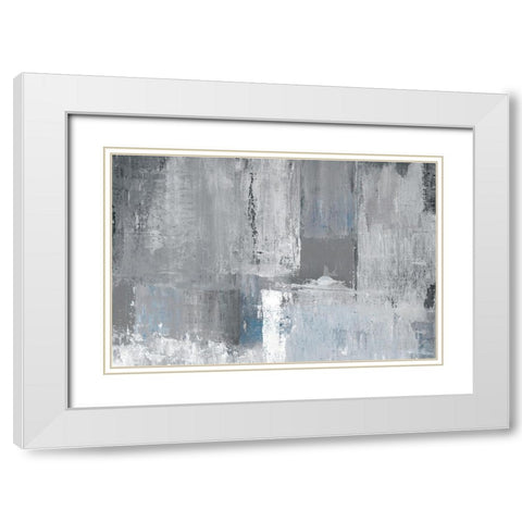 Tranquil Blues White Modern Wood Framed Art Print with Double Matting by Tava Studios