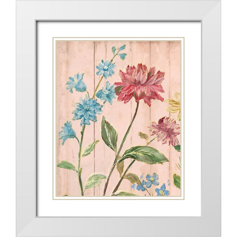 Wildflower Flutter I White Modern Wood Framed Art Print with Double Matting by Nan