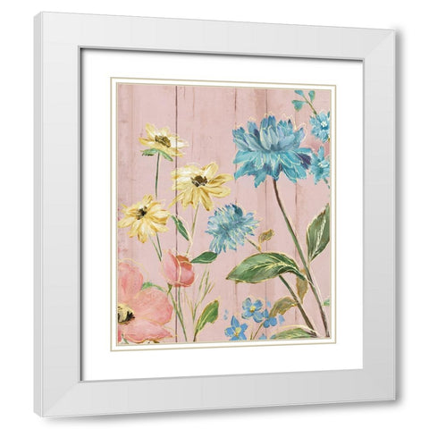 Wildflower Flutter IV White Modern Wood Framed Art Print with Double Matting by Tava Studios