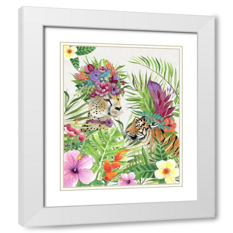 Jungle Royale I White Modern Wood Framed Art Print with Double Matting by Tava Studios