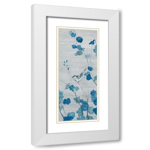 Blue Spring Song II White Modern Wood Framed Art Print with Double Matting by Tava Studios