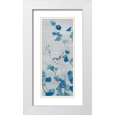 Blue Spring Song II White Modern Wood Framed Art Print with Double Matting by Tava Studios