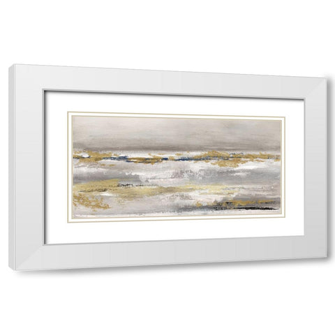 Golden Fog White Modern Wood Framed Art Print with Double Matting by Tava Studios