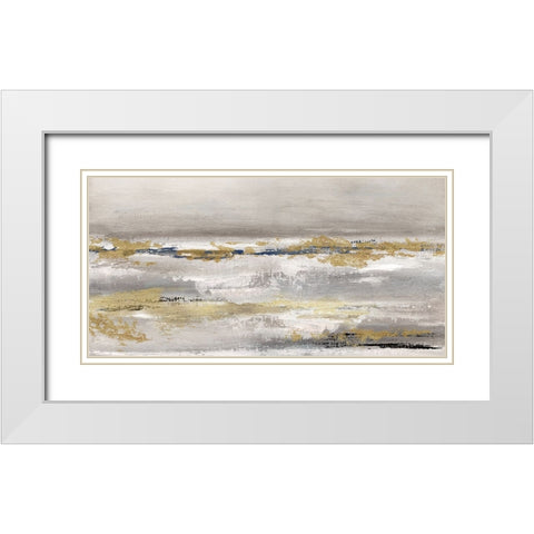 Golden Fog White Modern Wood Framed Art Print with Double Matting by Tava Studios