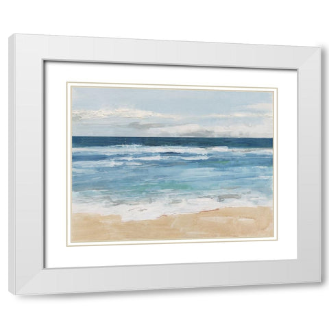 Ocean Waves II White Modern Wood Framed Art Print with Double Matting by Swatland, Sally