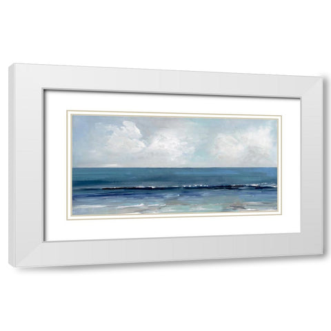 Blue Seas White Modern Wood Framed Art Print with Double Matting by Swatland, Sally