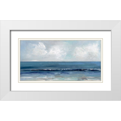 Blue Seas White Modern Wood Framed Art Print with Double Matting by Swatland, Sally