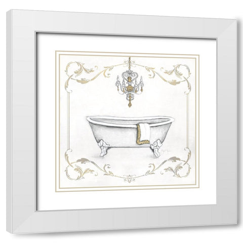 Fancy Tub White Modern Wood Framed Art Print with Double Matting by Tava Studios